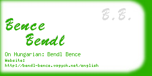 bence bendl business card
